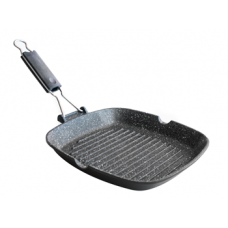 Tigaie grill ANTIK ARS 26x26xh4cm, aluminiu, strat antiaderent marmorat