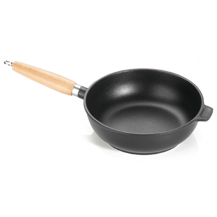Tigaie adanca ANTIK ARS 24xh7,5cm cu maner lemn, aluminiu, strat antiaderent 