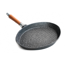 Tigaie ovala ANTIK ARS 40x25xh4,5cm cu maner, aluminiu, strat antiaderent 