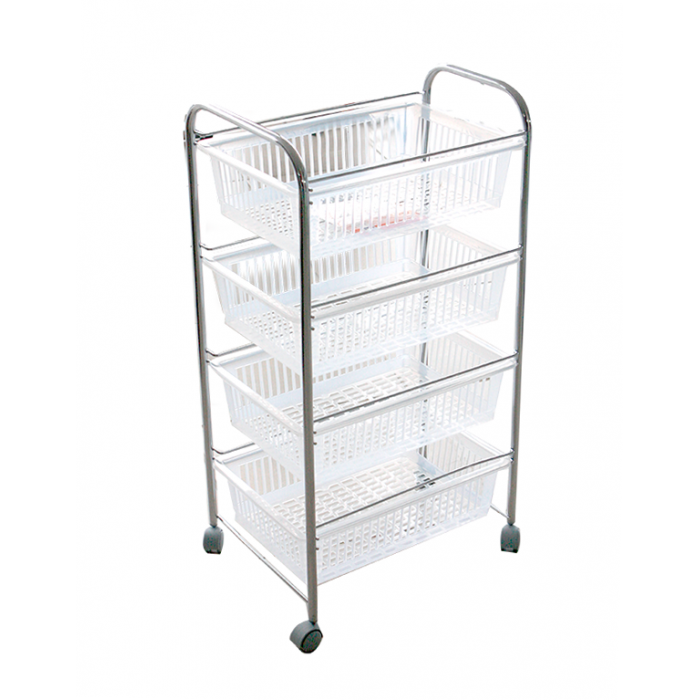 Raft cromat 4 niveluri, cu roti 28x15xh90cm MN014595