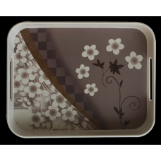 Tava servire RAKI FLOWER-1 cu decor, 40x29cm, melamina