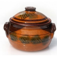 Oala ceramica,lut 550ml galbena cu manere