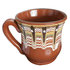 Cana ceramica,lut 300ml pentru lapte cu toarta