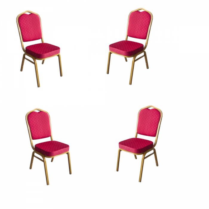 Set 4 scaune metalice culoare rosie pentru evenimente,catering 45x51x93cm MN016667-1