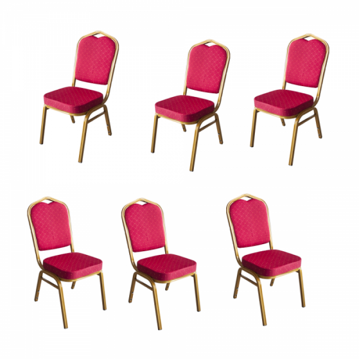 Set 6 scaune metalice culoare rosie pentru evenimente,catering 45x51x93cm MN016667-2