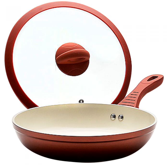 Tigaie cu capac MAYER & BOCH, D24xh5,2cm, aluminiu cu invelis ceramic antiaderent, inductie