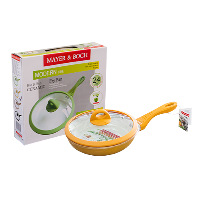 Tigaie cu capac MAYER & BOCH, D28xh5,8cm, aluminiu cu invelis ceramic antiaderent, inductie