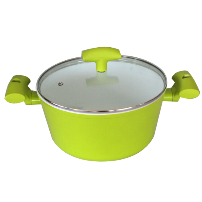 Oala GRAMMY 24cm acoperita cu un strat ceramic,neaderent de culoare verde