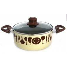 Oala bej 24x11cm non-aderent cu decor