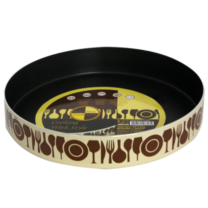 Tava rotunda orange cu decor 30x5,5cm