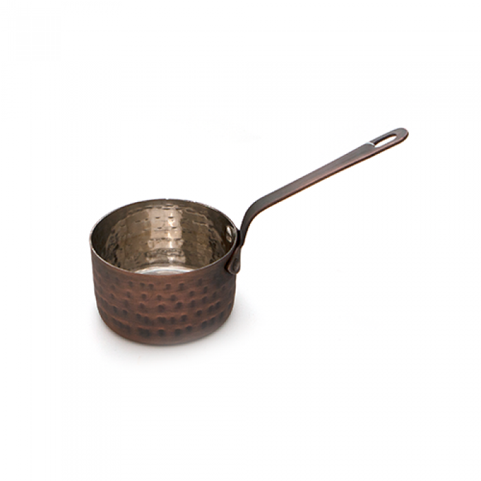 Mini cratita cu relief CULINARO ANTIQUE, D7,8xh4,5cm, 200ml, pentru sosuri, din inox cu strat cupru