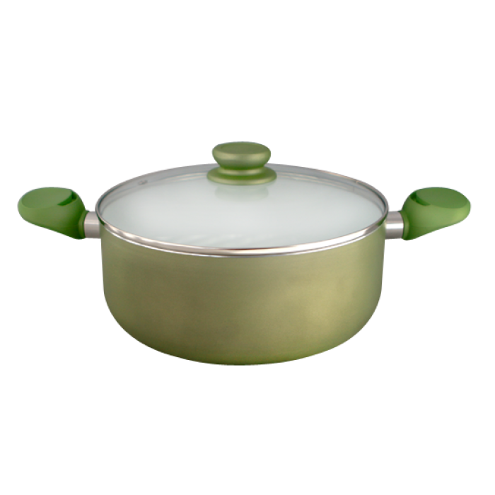 Oala TANGO cu invelis ceramic antiaderent 22x9cm verde Oala TANGO cu invelis ceramic antiaderent 22x9cm verde