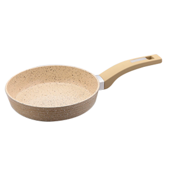 Tigaie inductie CULINARO ECO 28cm, aluminiu cu strat ceramic antiaderent marmorat, crem