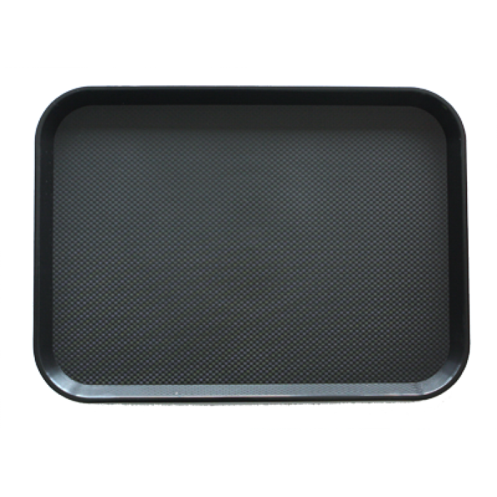 Tava servire dreptunghiulara RAKI, 45,5x30xh2cm, plastic, suprafata antialunecare, neagra