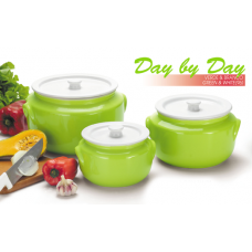 Oala ceramica penru copt 1000ml VILA RiCA verde-alb