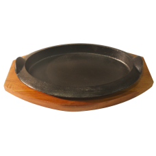 Tava fonta ovala 28x19,5cm mare cu manere si suport