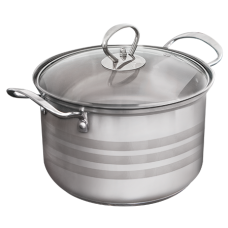 Oala inox cu capac sticla 22cm VERDE