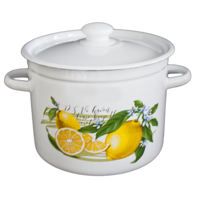 RAKI LEMON Oala emailata cu capac 5,5L otel carbon 