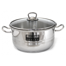 HASCEVHER PERFECT GASTRO Oala inox cu capac sticla 26x16cm 8 litri inductie