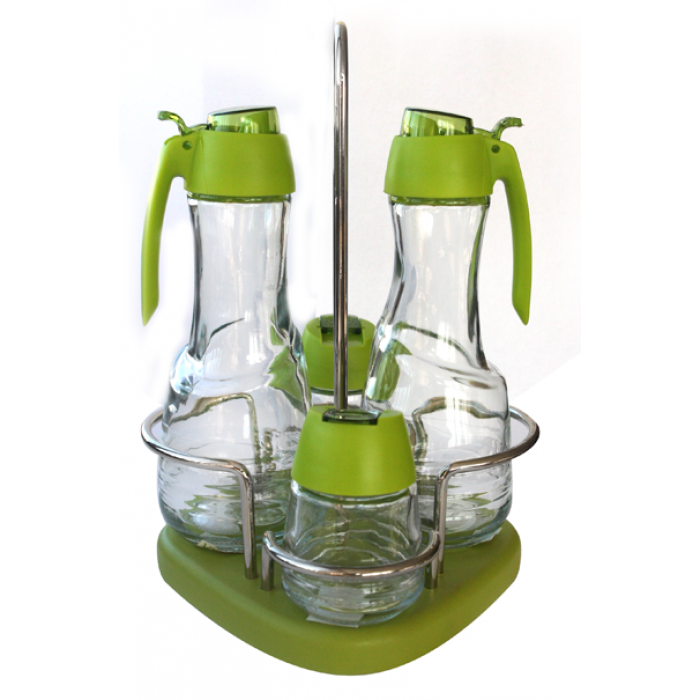 Oliviera 4 piese cu suport lemn MN015423 culoare verde