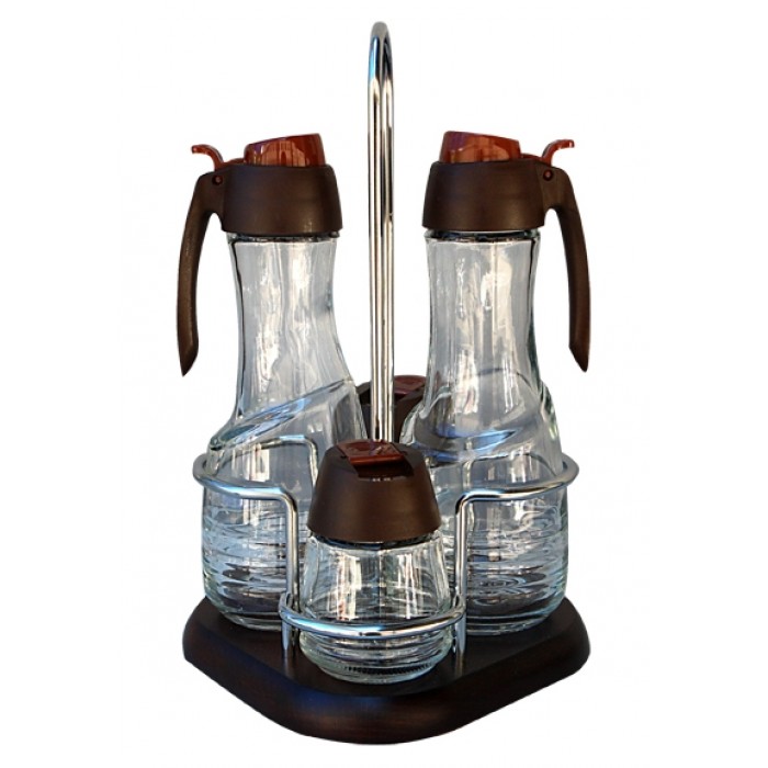 Oliviera 4 piese cu suport lemn MN015468 culoare cafea