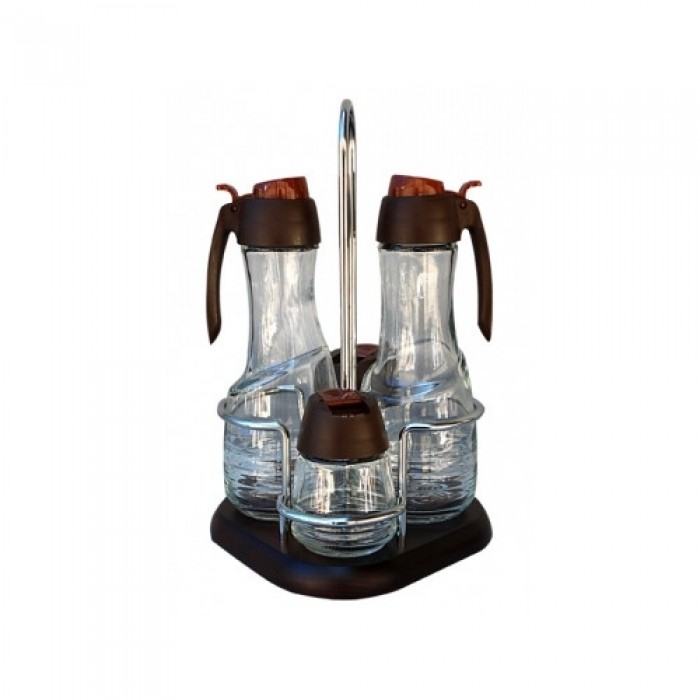 Oliviera 4 piese cu suport lemn MN015468 culoare cafea