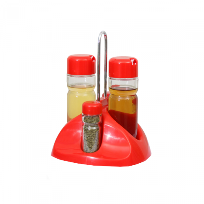 Oliviera 4 piese suport plastic culoare rosie COLOR LINE MN010633