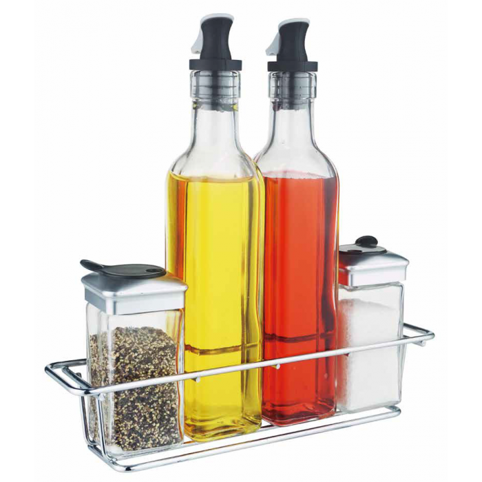 Oliviera 5 piese EasyLife cu suport metalic cromat 250ml/110ml MN0132103