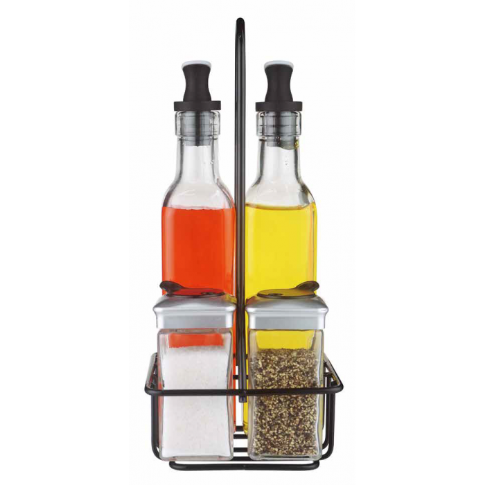 Oliviera 5 piese EasyLife cu suport metalic negru 250ml,110ml MN0132100