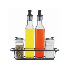 Oliviera 5 piese EasyLife cu suport metalic negru 250ml,110ml MN0132102