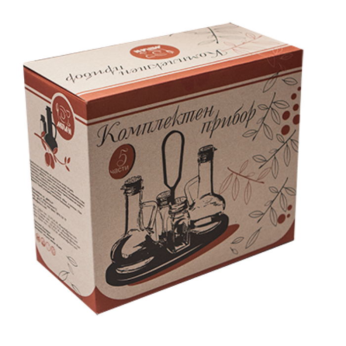 Oliviera TOSKAHA 5 piese cu suport lemn MN015426 cafea