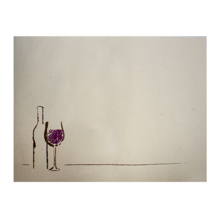 Pachet servetel,suport farfurii din hartie 30x40cm cu décor VIN culoare crem set 250buc. MN012416