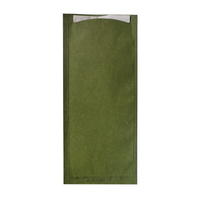 Pachet suport tacâmuri din hartie de tip plic 11x25cm culoare verde set 125buc. MN012403