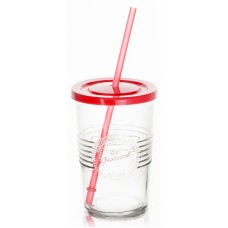 Pahar cu capac si pai rosu, RAKI OLD FASHIONED, 590ml
