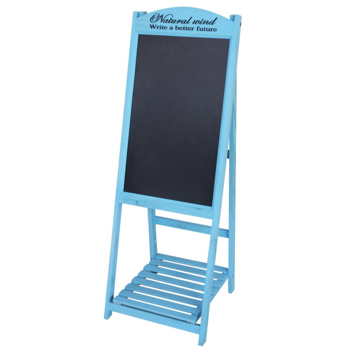 Panou stradal afisare meniu RAKI 41x41xh112cm albastru, pentru restaurant, fast-food, cafenele, hoteluri