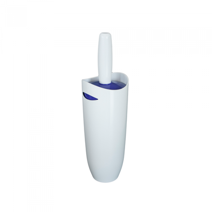 Perie WC cu suport plastic, alb mov RAKI 10xh35cm