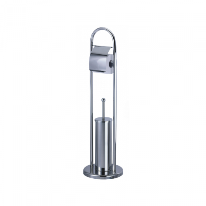 Perie WC cu suport inox hartie igienica RAKI 20x20xh80cm