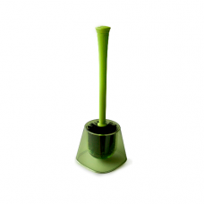 Perie WC cu suport transparent verde RAKI MARIETA 13x13xh38,5cm din plastic