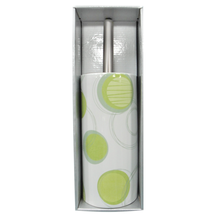 Perie WC portelan cu buline verzi MN019209