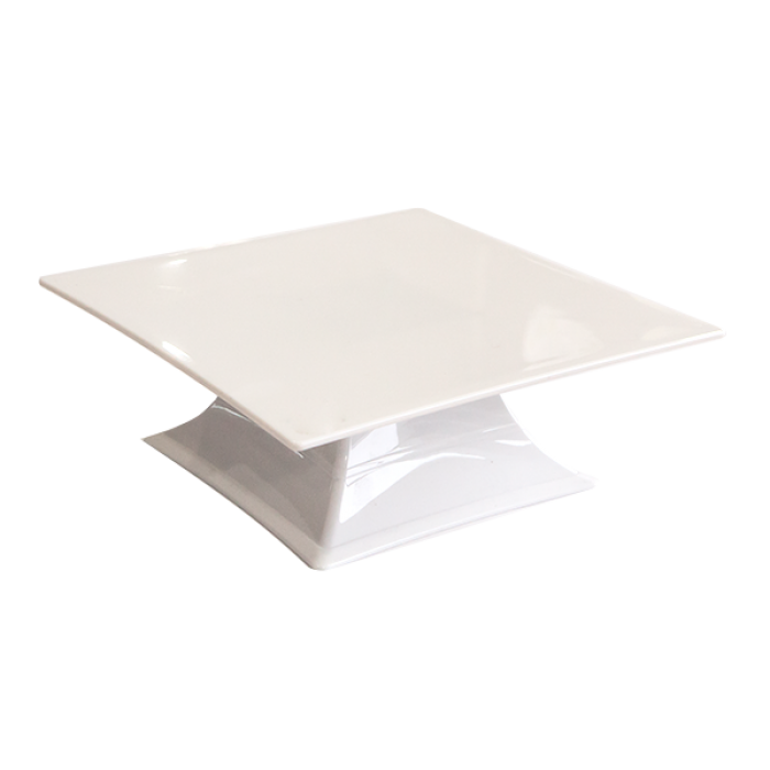 Platou cu suport prezentare RAKI, 30x30xh10cm, policarbonat, alb