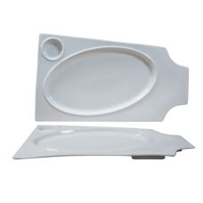 Platou din portelan pentru servire cu 2 compartimente 37cm