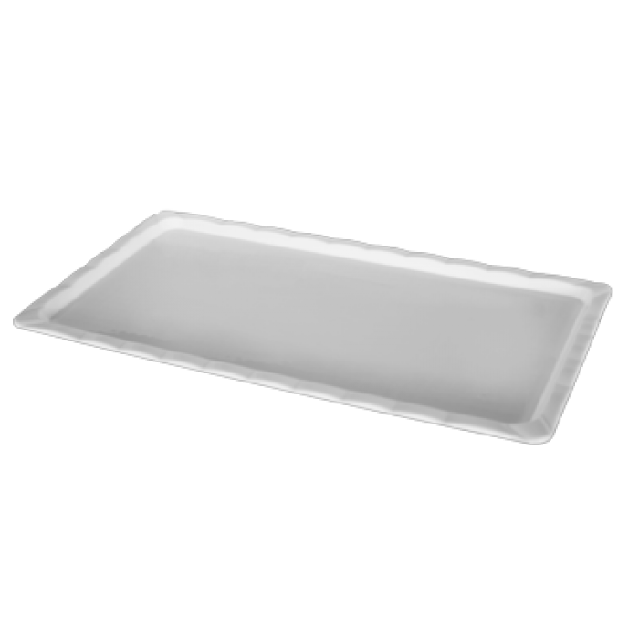 Platou dreptunghiular policarbonat RAKI, 30x15xh2cm, pentru desert, alb