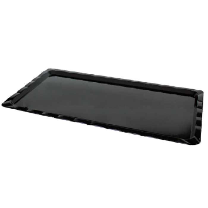 Platou dreptunghiular policarbonat RAKI, 30x15xh2cm, pentru desert, negru