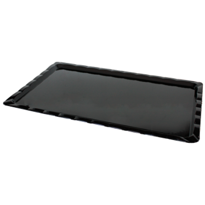 Platou dreptunghiular policarbonat RAKI, 40x25xh2cm, pentru desert, negru