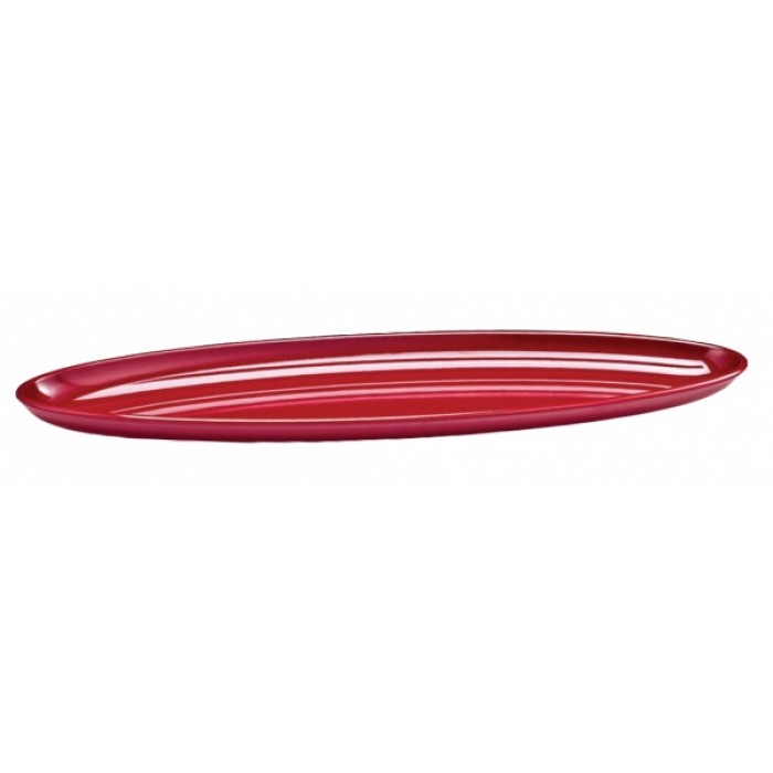 Platou elipsa melamina RAKI, 65x20xh4cm, rosu