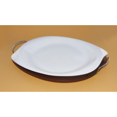 Platou oval portelan 31cm JC6269-2 cu suport