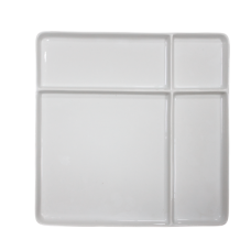 Platou patrat din portelan 4 compartimente 29cm