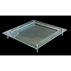 Platou pentru servit RAKI 40x40cm cu suport picioruse crom H5,5cm negru MN0103113