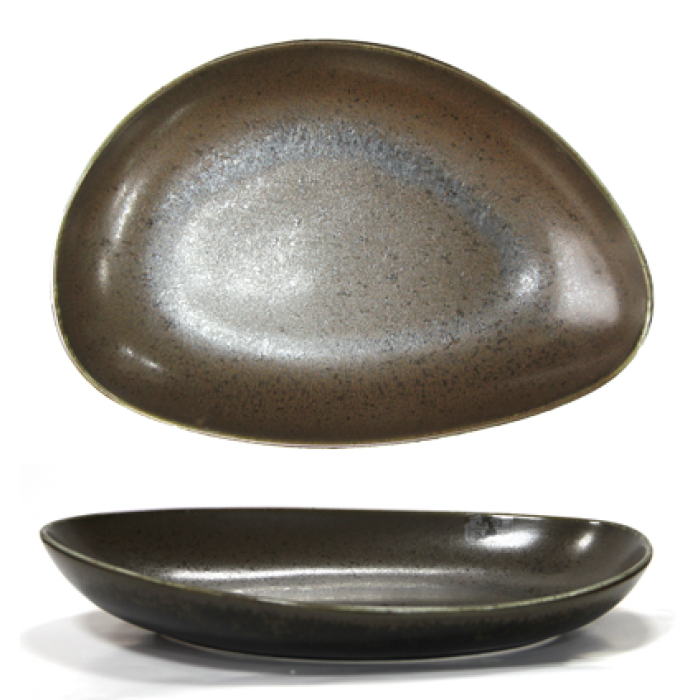 Platou portelan ANTIQUE BLACK oval adanc 25cm MN0156118