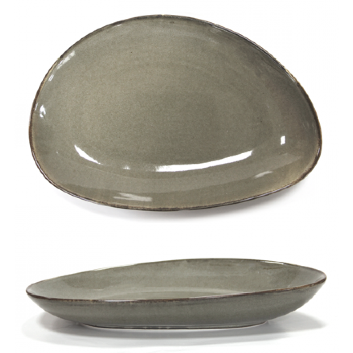 Platou portelan oval adanc ANTIQUE GREY 35cm MN0156123